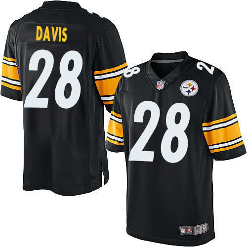 Men's Limited Sean Davis Nike Jersey Black Home - #28 NFL Pittsburgh Steelers